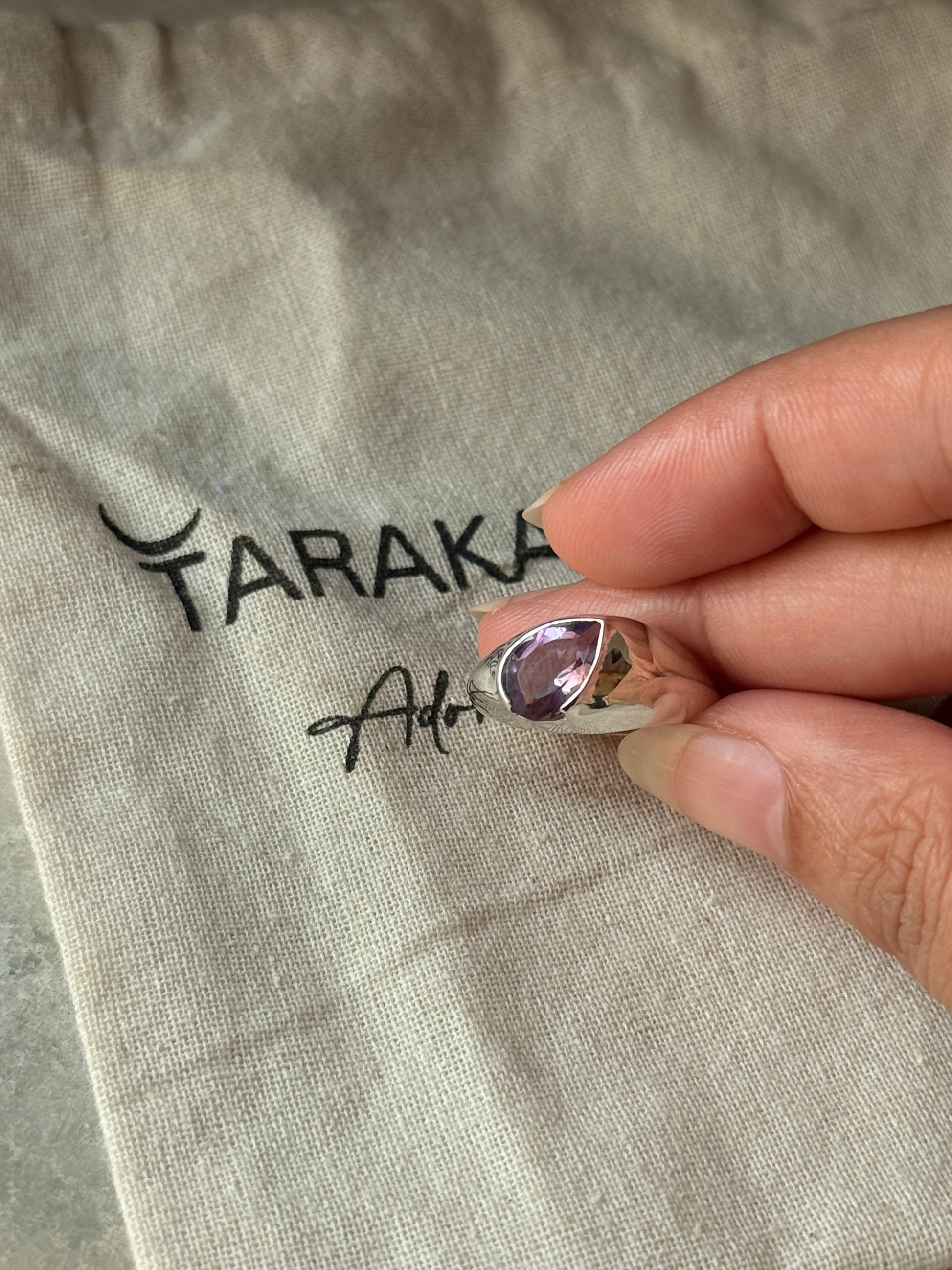 natural amethyst 925 sterling silver hula ring