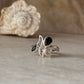 925 sterling silver black onyx and white topaz ring  