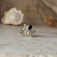 Vintage style 925 sterling silver black onyx white topaz ring