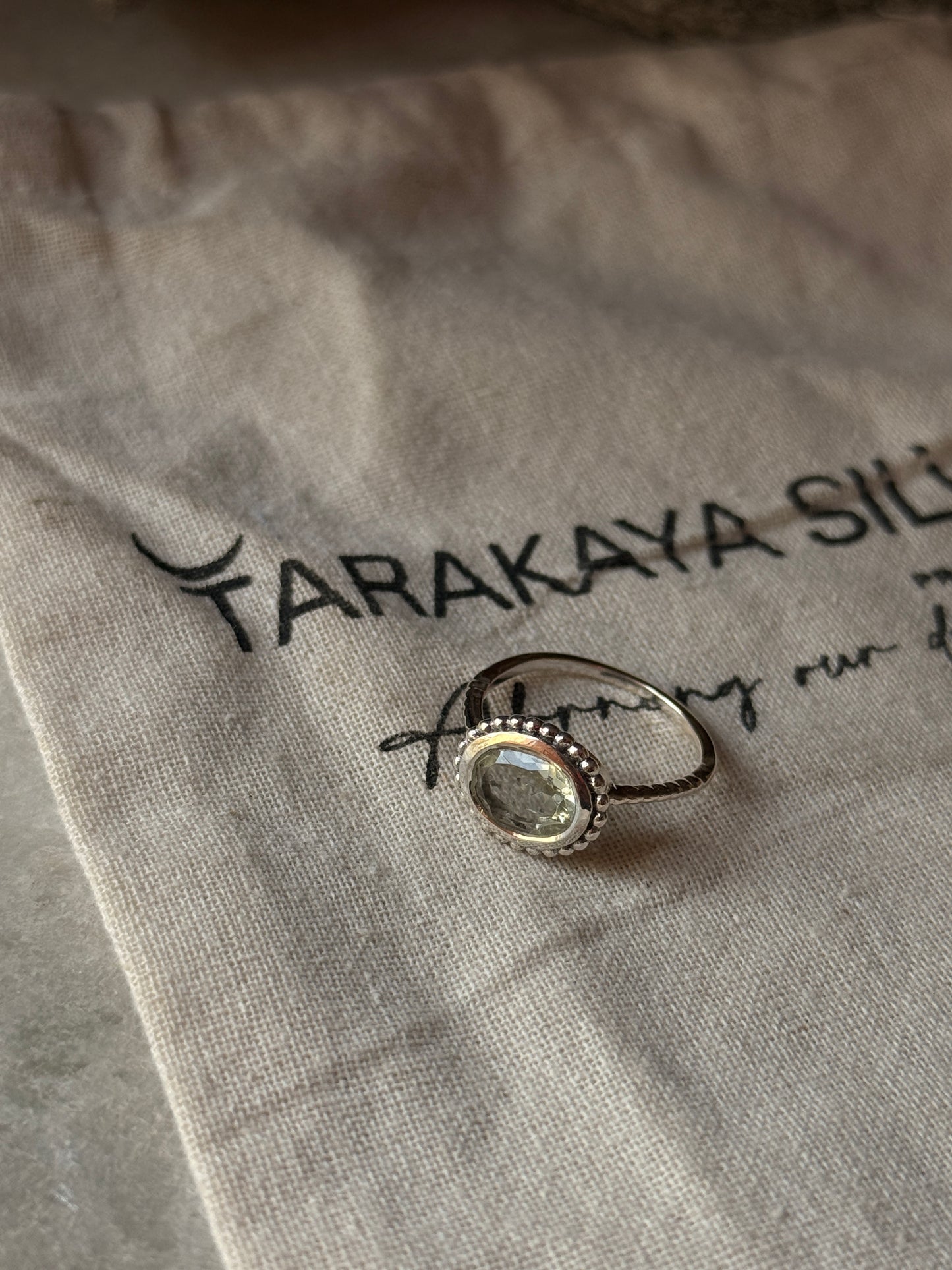 925 sterling silver green amethyst oval ring  