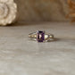 925 sterling silver amethyst rectangle ring  