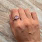 Classic 925 sterling silver amethyst rectangular ring
