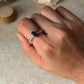 natural lapis lazuli oval gemstone 925 sterling silver wavy ring