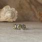 925 sterling silver peridot 3 flower ring  