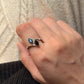 handcrafted 925 sterling silver black onyx double marquise gemstone ring