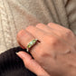925 sterling silver peridot 3 square vintage filigree ring