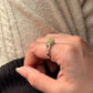 Natural peridot 3 square vintage style 925 sterling silver ring  