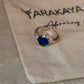Natural lapis lazuli round gemstone wrap 925 sterling silver ring  