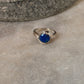 925 sterling silver lapis lazuli round wrap ring  