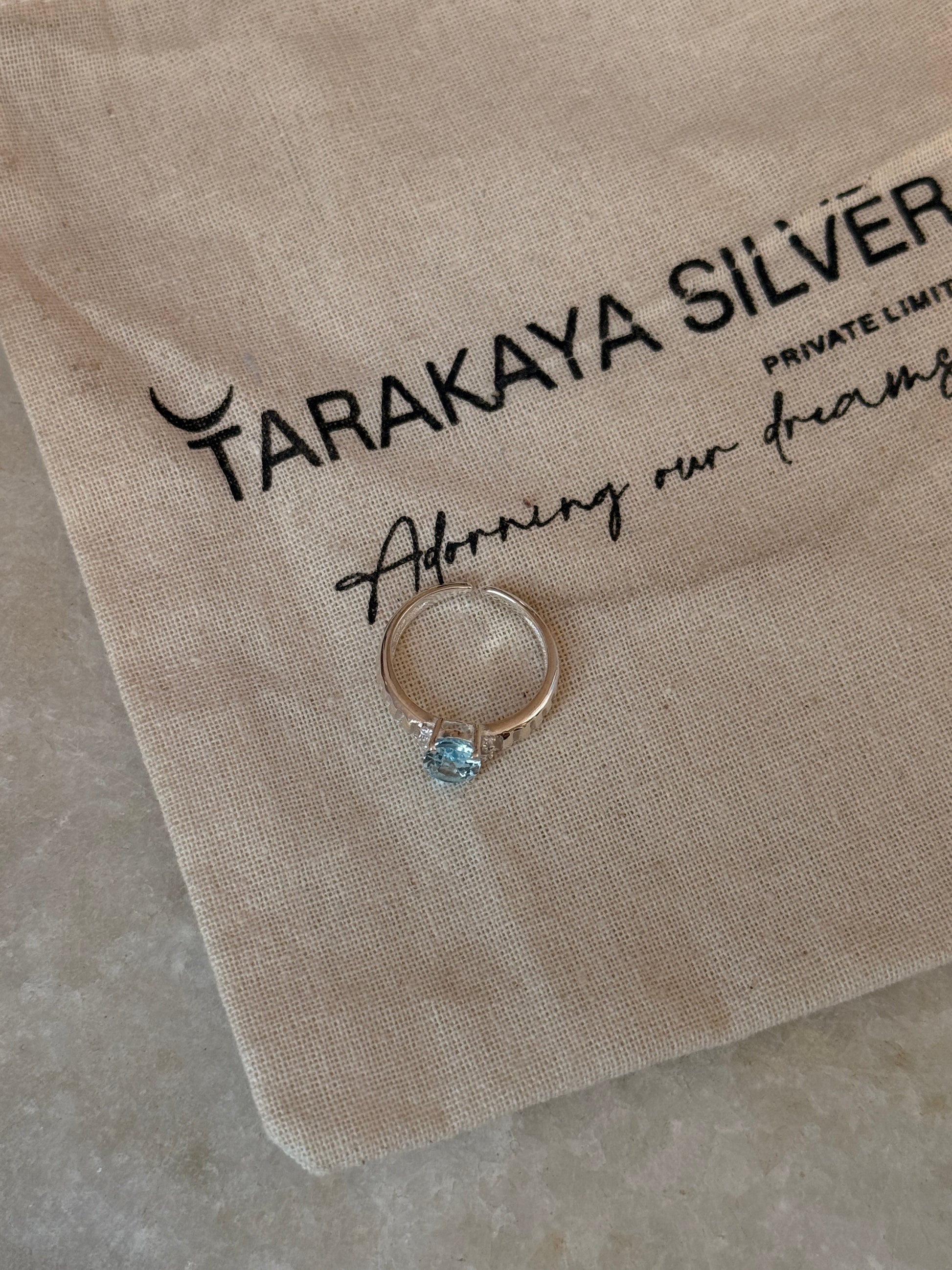 Statement 925 sterling silver blue topaz oval ring