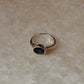 925 Sterling silver natural iolite oval ring