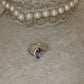 Purple amethyst marquise cut 925 sterling silver rawa band ring  