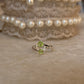 925 sterling silver peridot double stone adjustable ring  