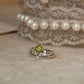 925 sterling silver peridot and white topaz ring  