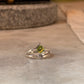 Minimalist peridot with white topaz 925 sterling silver ring  