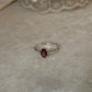 Natural garnet oval gemstone vintage 925 sterling silver ring