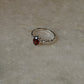 Boho vintage garnet oval ring in 925 sterling silver  