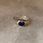Vintage style lapis lazuli oval 925 sterling silver ring