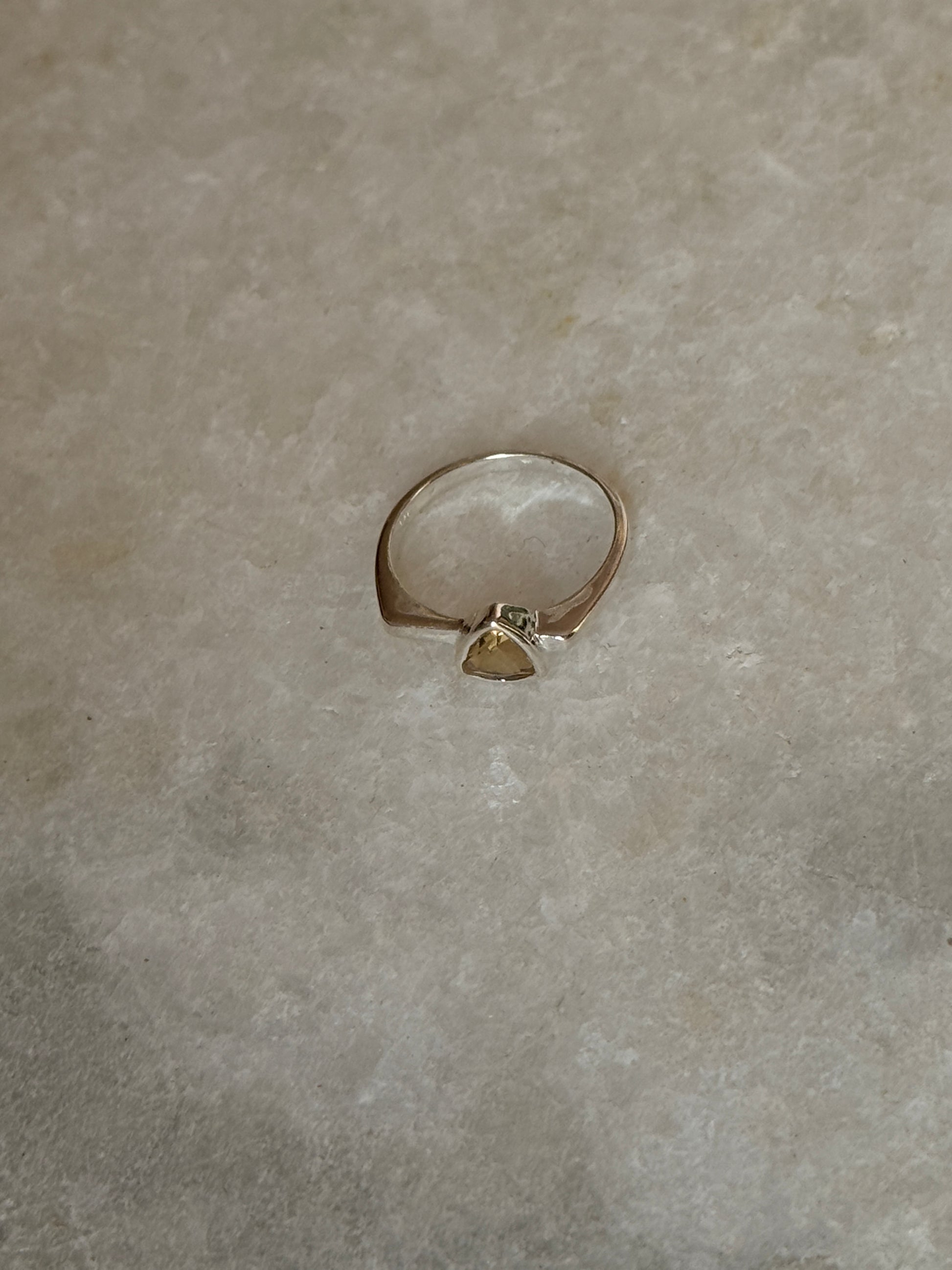 Handmade 925 sterling silver citrine triangle ring