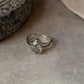 unique 925 sterling silver green amethyst pear gemstone ring