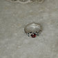 handcrafted 925 sterling silver garnet round engraved band ring