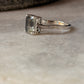 Classic 925 sterling silver green amethyst rectangle cut ring