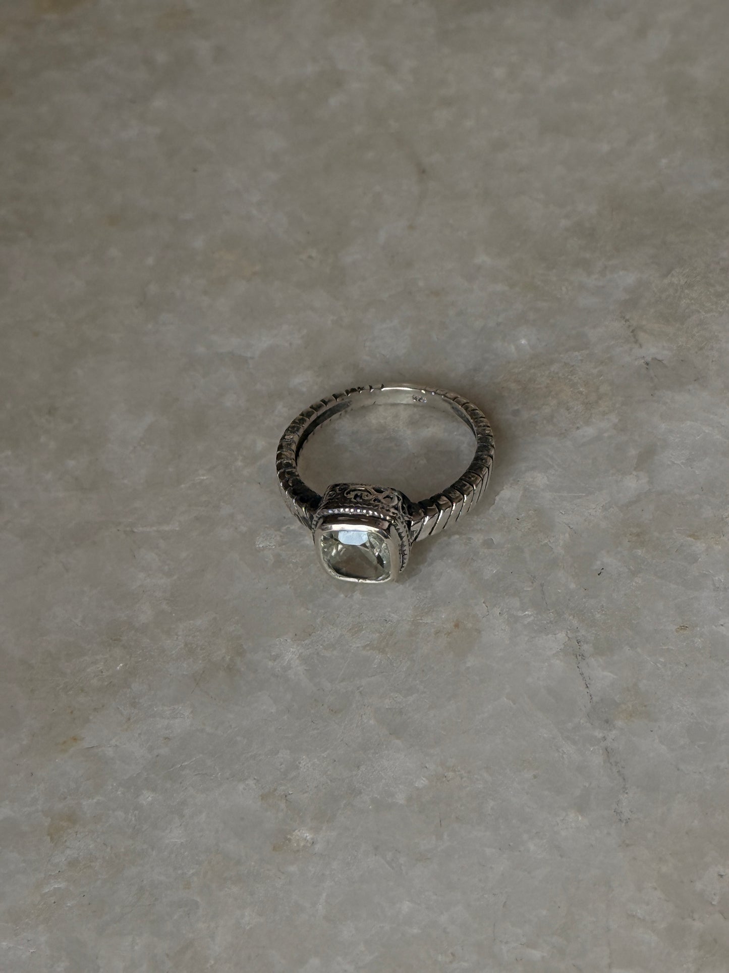 adjustable 925 sterling silver green amethyst engraved ring