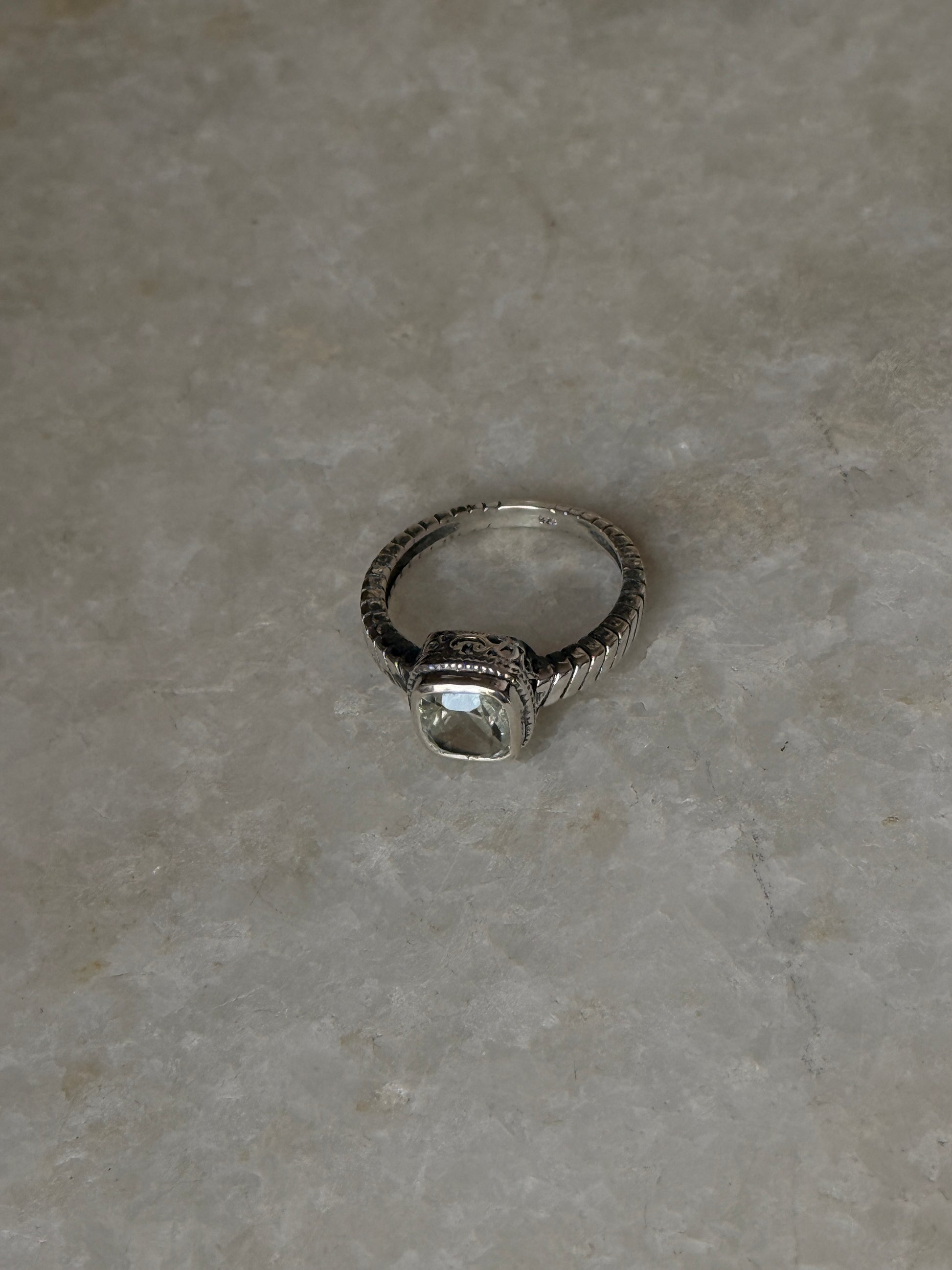 adjustable 925 sterling silver green amethyst engraved ring