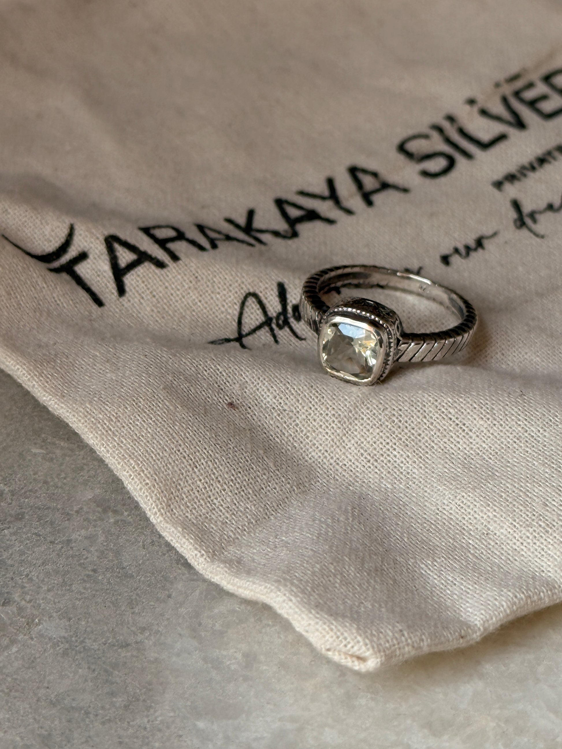 classic 925 sterling silver green amethyst engraved ring