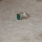 Vintage style 925 sterling silver green onyx pear ring  