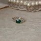 Handmade 925 sterling silver green onyx oval brick ring