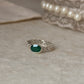 Statement 925 sterling silver green onyx oval brick band ring