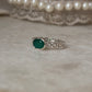 925 sterling silver green onyx oval brick band ring  