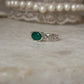 Artisan crafted green onyx oval brick band 925 sterling silver ring  