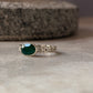 925 sterling silver green onyx oval brick band ring  