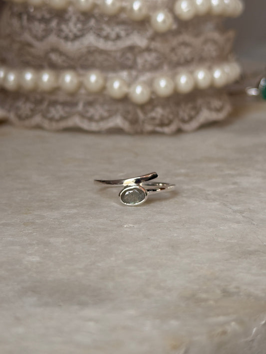 925 sterling silver labradorite oval ring  
