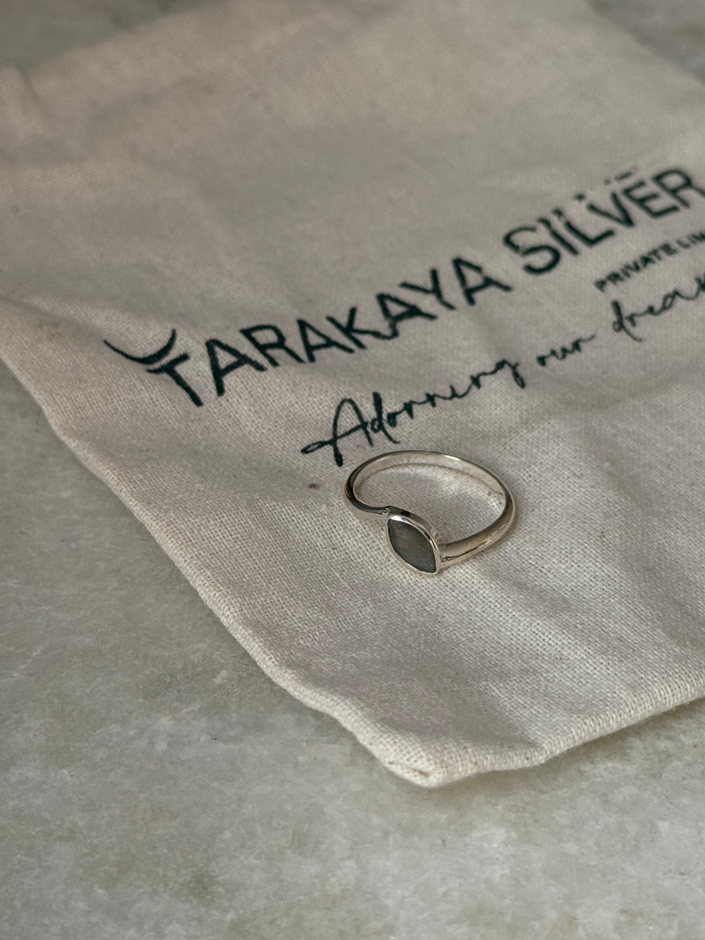 Statement 925 sterling silver labradorite marquise ring