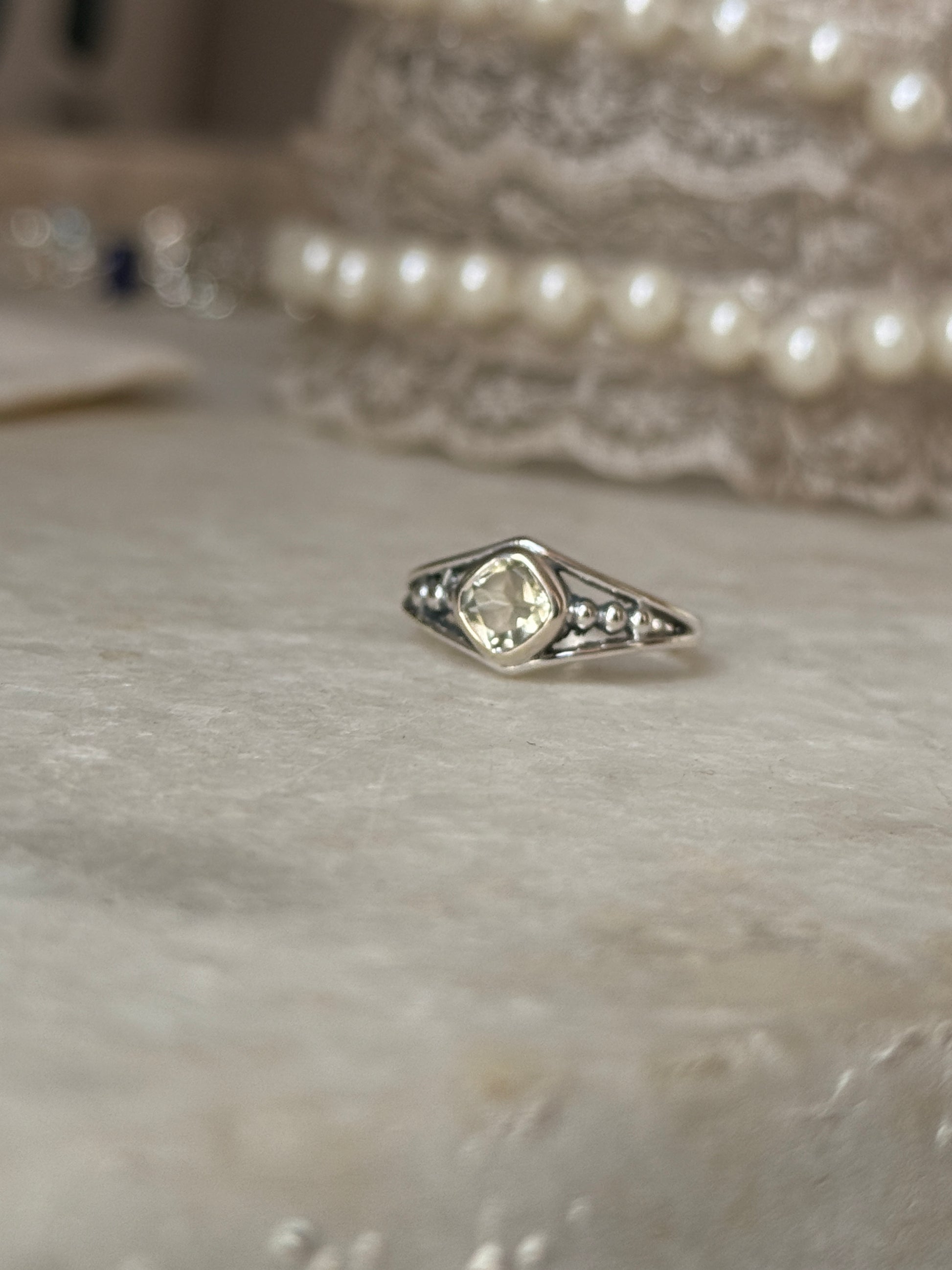 handcrafted 925 sterling silver green amethyst boho ring