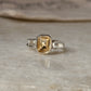 Artisan crafted citrine rectangle 925 sterling silver ring