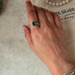 Artisan crafted green onyx pear 925 sterling silver ring