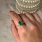 Statement 925 sterling silver green onyx pear ring