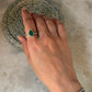 Natural green onyx pear gemstone ring in 925 sterling silver