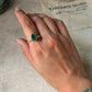 Classic 925 sterling silver green onyx pear cut ring