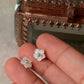 925 Sterling Silver Mother of Pearl Flower Carved Removable Studs