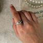 925 sterling silver green amethyst line engraved ring  