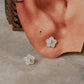 925 Sterling Silver Mother of Pearl Flower Carved Removable Studs