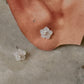 925 Sterling Silver Mother of Pearl Flower Carved Removable Studs