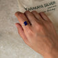 handcrafted 925 sterling silver lapis lazuli double marquise gemstone ring