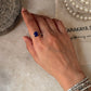 classic 925 sterling silver lapis lazuli double marquise ring