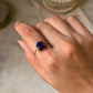 natural lapis lazuli double marquise 925 sterling silver ring